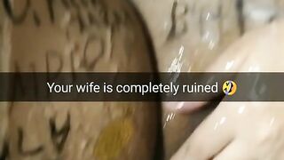 My Wife after Gangbang Lies with Filled with Cum Ruined Fertile Pussy [cuckold. Snapchat]