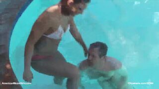 Mistress Ass and Pussy Worship inside Swimming Pool