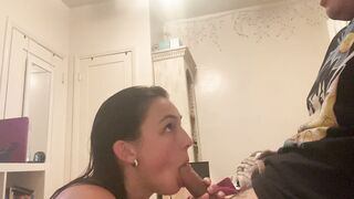 Sexy Teen Girlfriend gives best Deepthroat Blowjob - see more on Onlyfans @bellladea