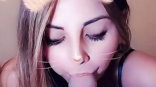 Super Cute Bunny Cumming and Takes Cum in Snapchat