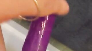 Horny Wife Playing with Big Pink Dildo