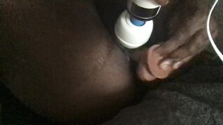 EBONY COLLEGE SLUT TAKES a STUDY BREAK FOR FUN WITH DILDO AND MAGIC WAND. CREAMY WET PUSSY!!