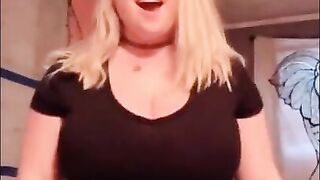 Busty teentager making tiktok compilation