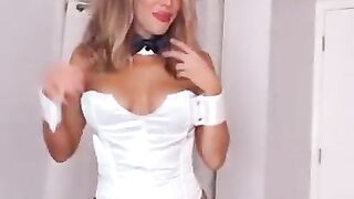 WWE - CJ Perry aka Lana in sexy white bunny costume