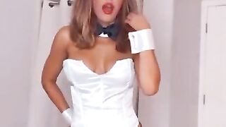 WWE - CJ Perry aka Lana in sexy white bunny costume