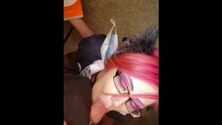 Faejynx Sucks Ghost's Giant Cock Cosplaying as Junko School Girl in Detention Kink Blowjob POV