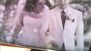 Black bull shows wedding photos while she sucks his BBC