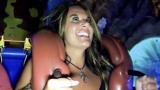 Monster cleavage on park ride