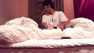 Japanese Tickle Feet on Bed