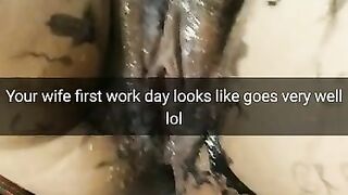 My Wife get Gangbanged in her first Work Day [cuckold. Snapchat]