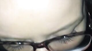 Perfect Blonde Glasses Blowjob Facial- Glasses Cumshot