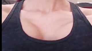 Compilation of small breasted twitch girl flexing