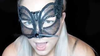 Catwoman Milking Cock! Cumshot in the Mouth and Drool to a Plate. all Swallowed!