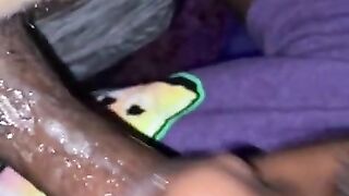 Ebony blowjob swallow