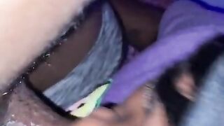 Ebony blowjob swallow