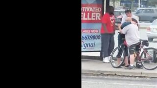 Husband catches his wife cheating at the bus stop after sex