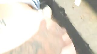 RISKY QUARANTINE SEX. Thick Tatted Asian Slut Takes BBC in Alleyway *almost got Caught*