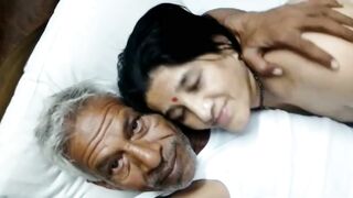 Mom and Grandpa fully enjoy fucking, desi love