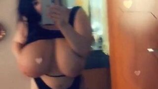 Huge beautiful boobs with snapchat filter