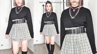 Clementine M try on haul tight skirt hot legs