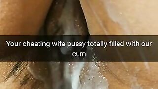 Your Wife Lies with Ruined Pussy Full of Cum after Breeding Gangbang [cuckold. Snapchat]