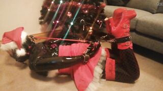 Louise Latex Naughty Santa Hogtied