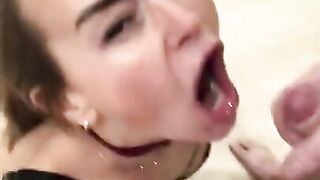 Sexy Whore Vika got a lot of cum on her face