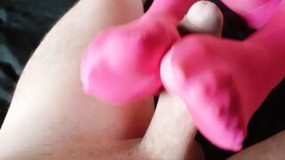 Laura XXX Model 2021 Footjob On Pink Nylon