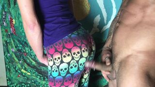 CFNM yoga pants cum shot