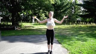 Piper Blush Jump Rope Test no Bra