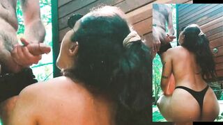 Outdoor Shower Blowjob during our Holidays