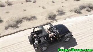 Jeep sex filmed by drone