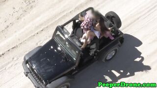 Jeep sex filmed by drone