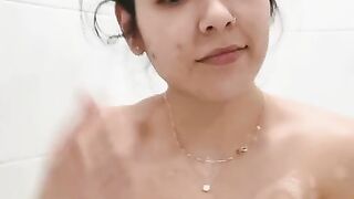 Horny Latina Hiding in the Bathtub