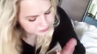 Kailee muffin sucks cock blonde slut loves black dicks