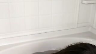 RUBBER COCK WITH ASS PLUG PLUS ORGASM IN BATH