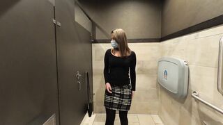 Real Secretary masturbates in office bathroom