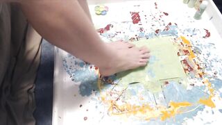 My Feet get Nice and Wet in Paint