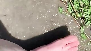 Feet Playing in a Puddle