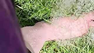 Getting Feet really Wet in the Grass