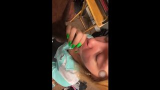 Blonde Deepthroat and Swallow BBC