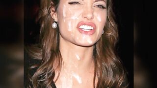 Angelina Jolie (Face) Jerk Off Challenge - With Moaning.