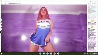 cosplay cheerleader gets horny for you