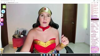 super horny wonder woman cosplay wants to fuck on cam