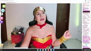 super horny wonder woman cosplay wants to fuck on cam