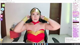 super horny wonder woman cosplay wants to fuck on cam