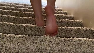 Foot Goddess Teases you while Walking Upstairs POV