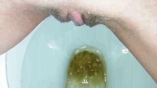 Menstrual Cup Removal and Peeing. Girl's Period Porn