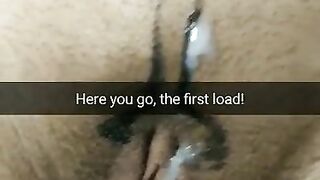 Here you go! First cheating cumload on that wife pussy! Snap