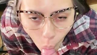 Gorgeous Sexy Latina Girl With Glasses Loves To Suck Cock